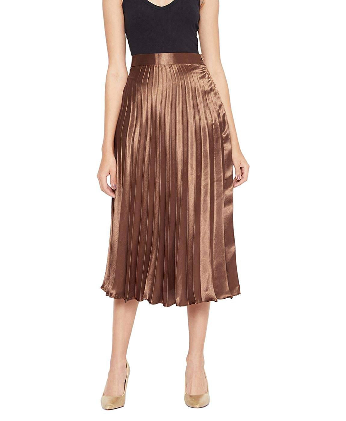 OTABU Brown Satin Women's Flared Skirt ( Pack of 1 )     			OTABU Brown Satin Women's Flared Skirt ( Pack of 1 )