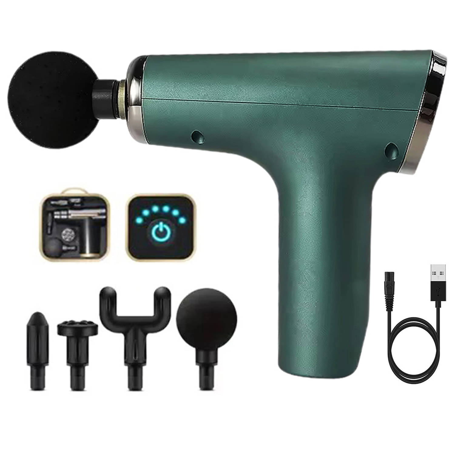 Retailstore 4 in 1 Cordless Powerful Green Battery Operated Massagers Retailstore 4 in 1 Cordless Powerful Green Battery Operated Massagers