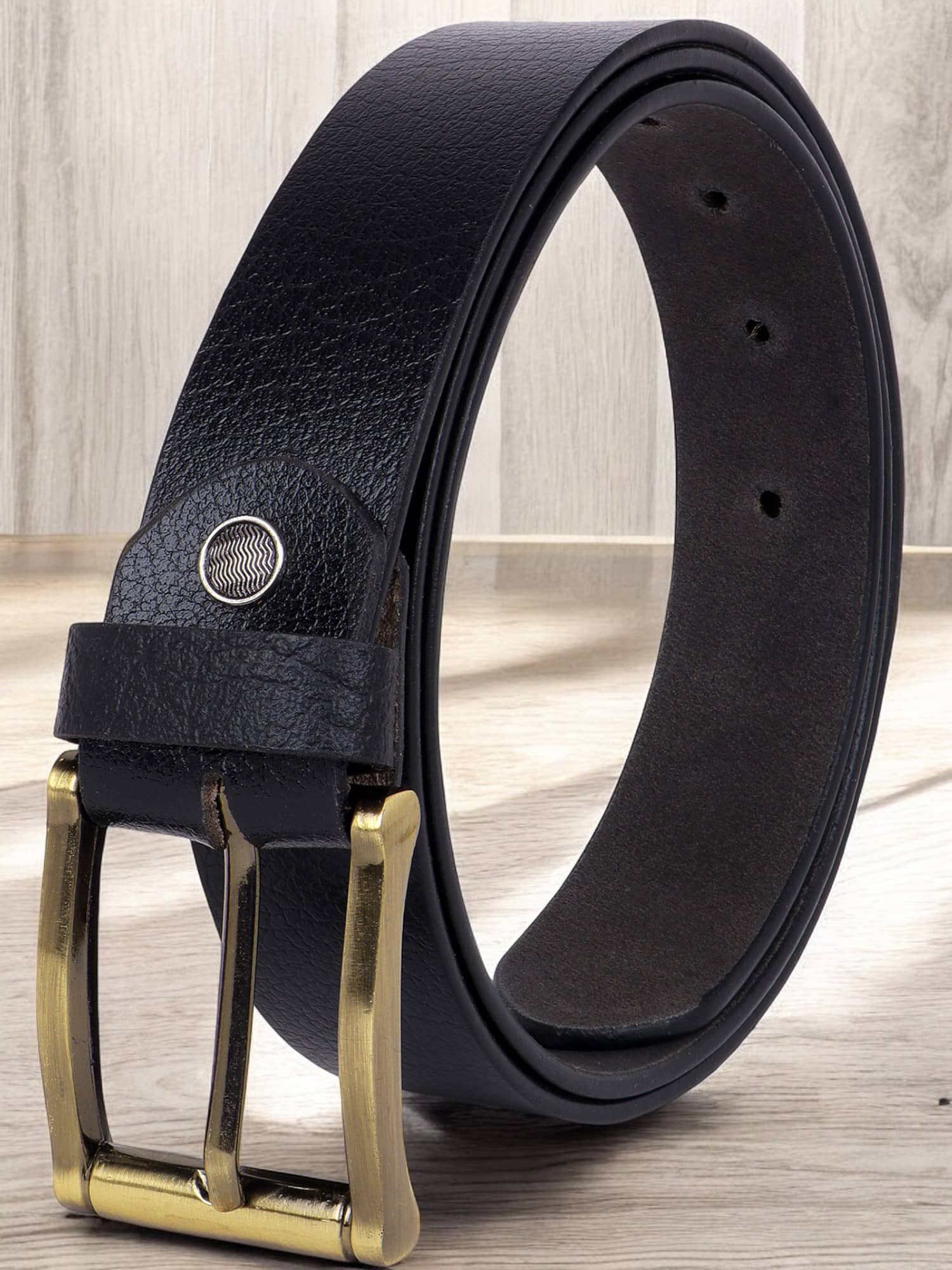 SUNSHOPPING - Black 100% Leather Men's Formal Belt ( Pack of 1 )