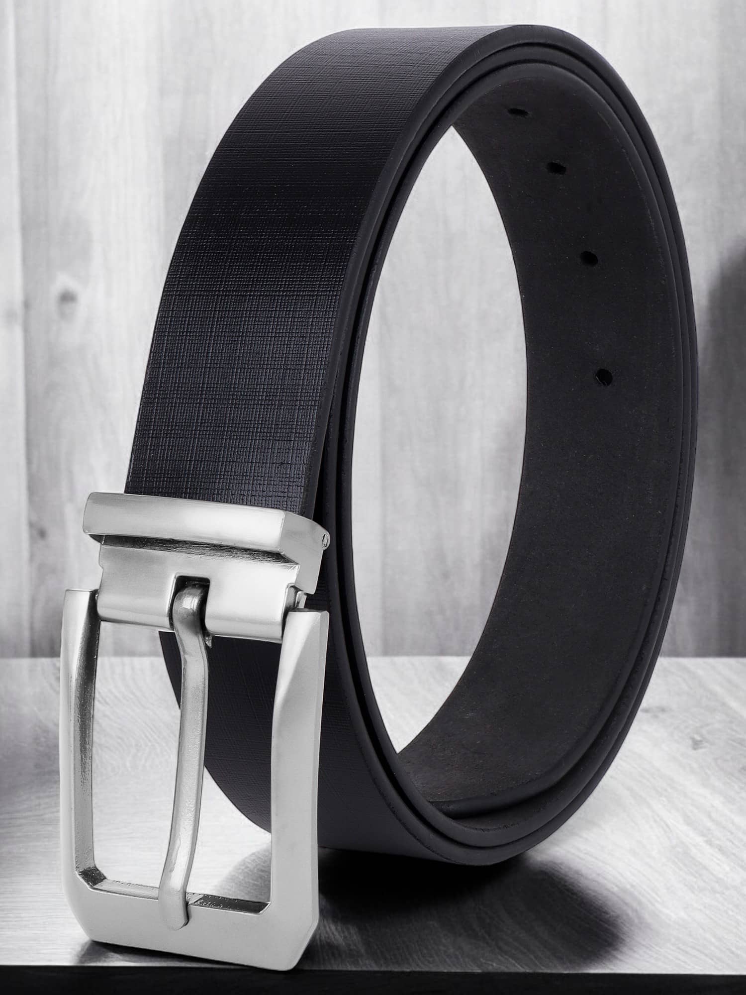 SUNSHOPPING - Black 100% Leather Men's Formal Belt ( Pack of 1 )