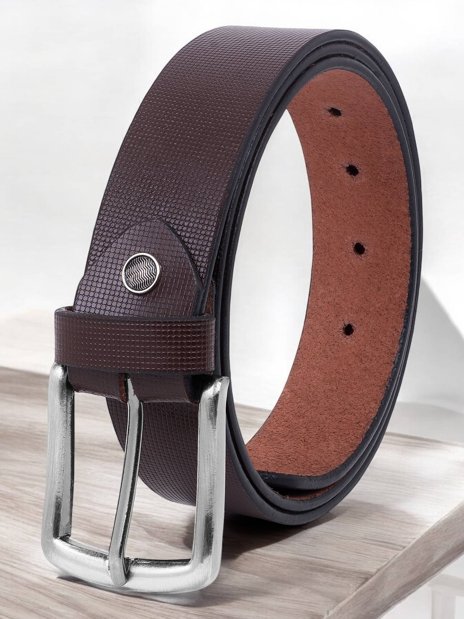     			SUNSHOPPING - Brown 100% Leather Men's Formal Belt ( Pack of 1 )