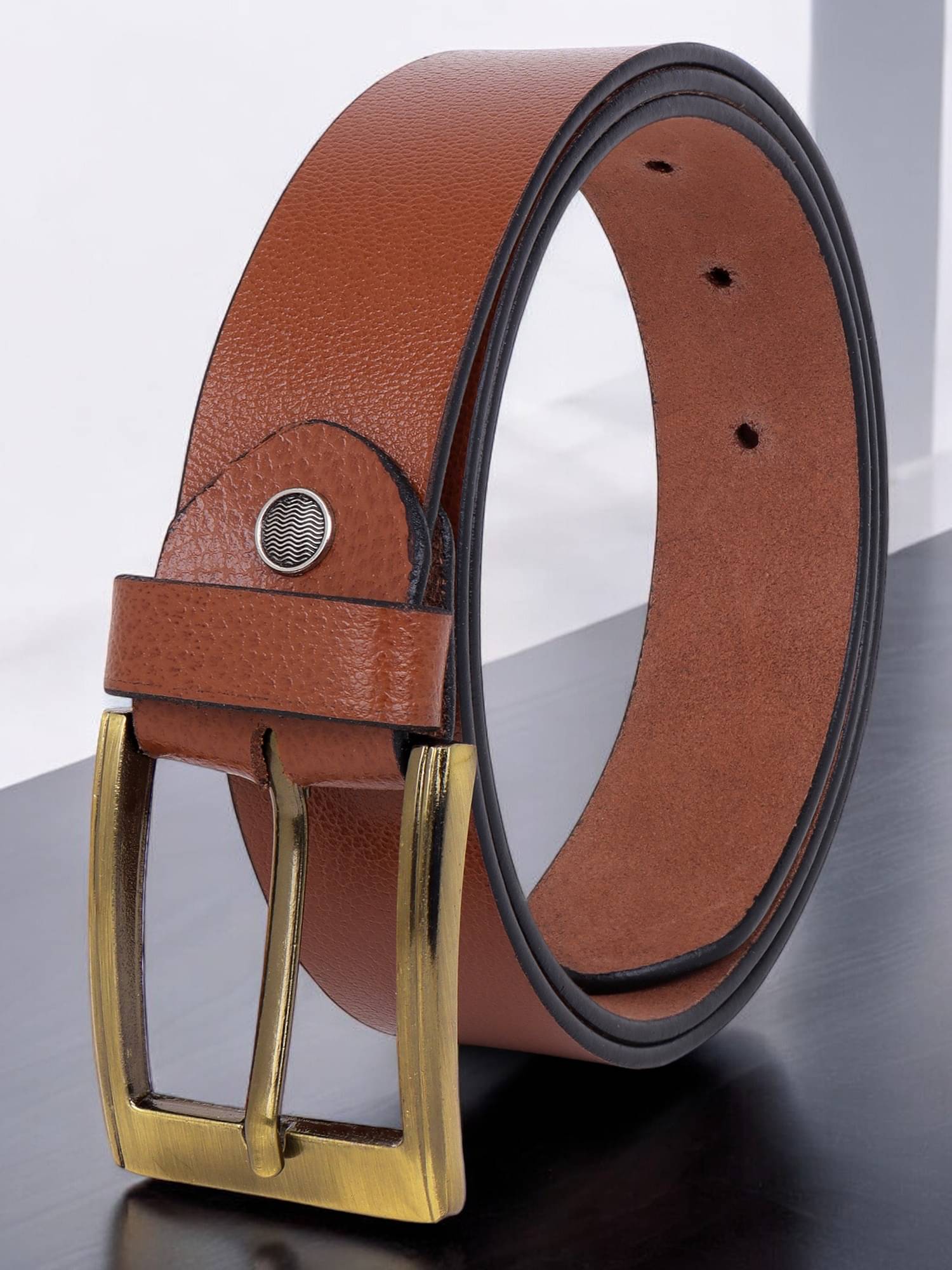 SUNSHOPPING - Tan 100% Leather Men's Formal Belt ( Pack of 1 )     			SUNSHOPPING - Tan 100% Leather Men's Formal Belt ( Pack of 1 )