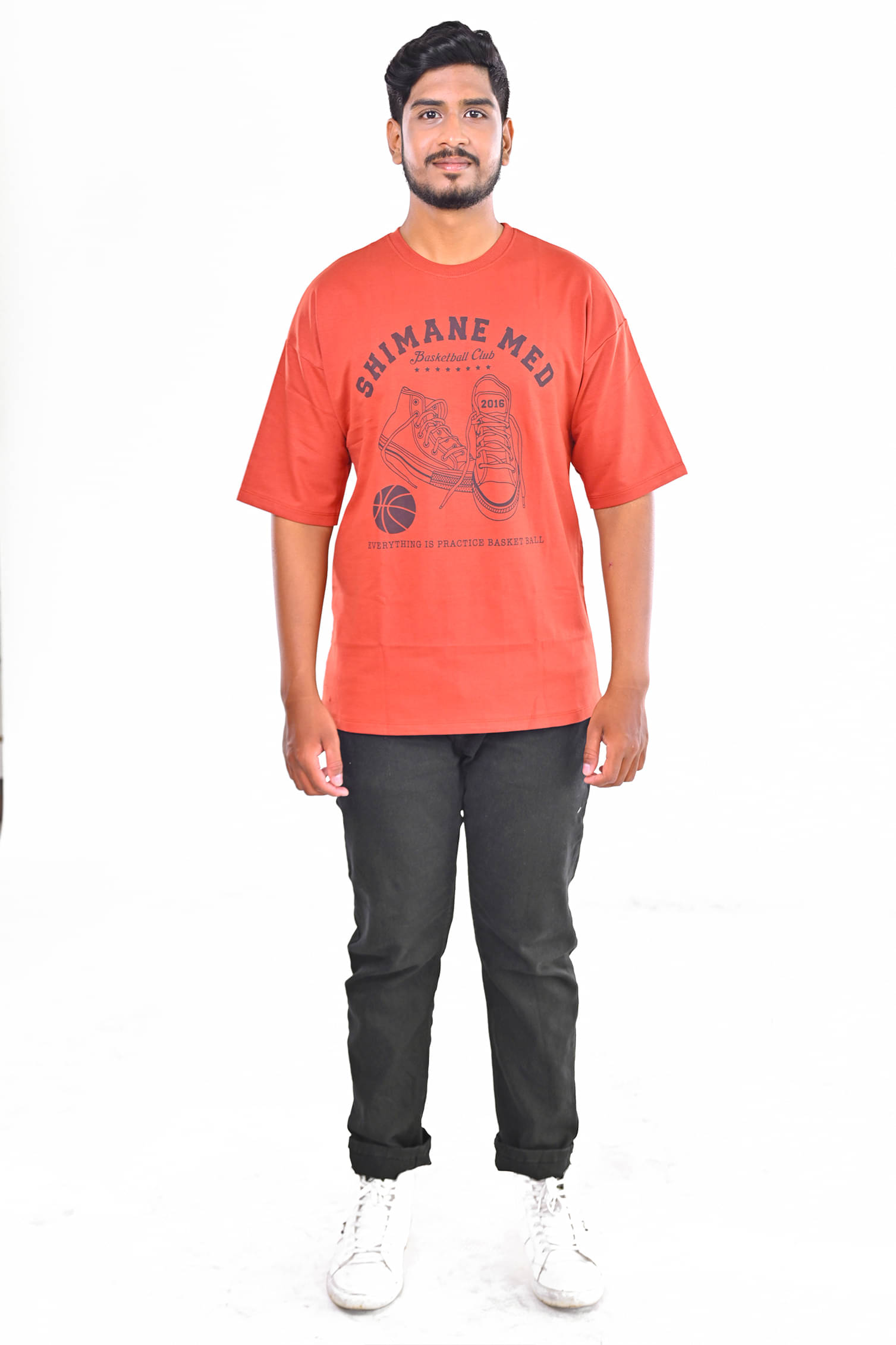     			Shimanewear Pack of 1 Cotton Blend Regular Fit Men's T-Shirt ( Orange )