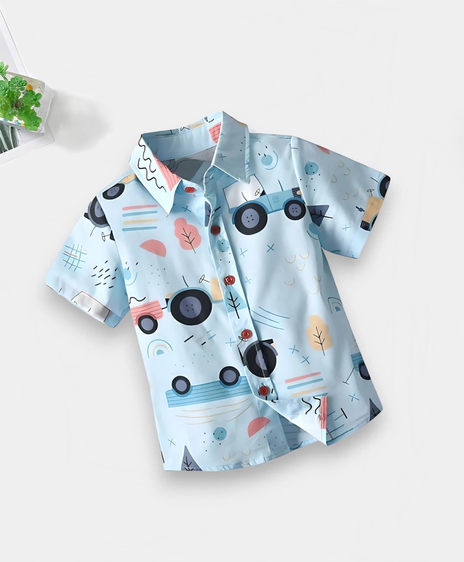 AMBARDIFASHION Pack of 1 Boys Cotton Blend Half Sleeves Shirt ( Sky Blue )     			AMBARDIFASHION Pack of 1 Boys Cotton Blend Half Sleeves Shirt ( Sky Blue )