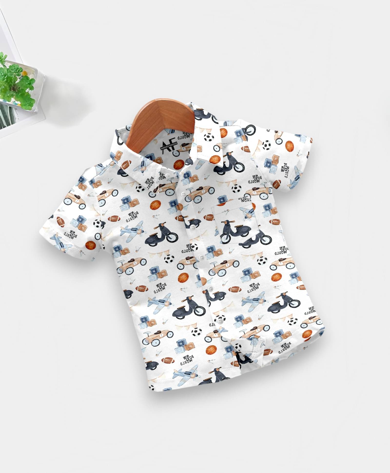     			AMBARDIFASHION Pack of 1 Boys Cotton Blend Half Sleeves Shirt ( Brown )