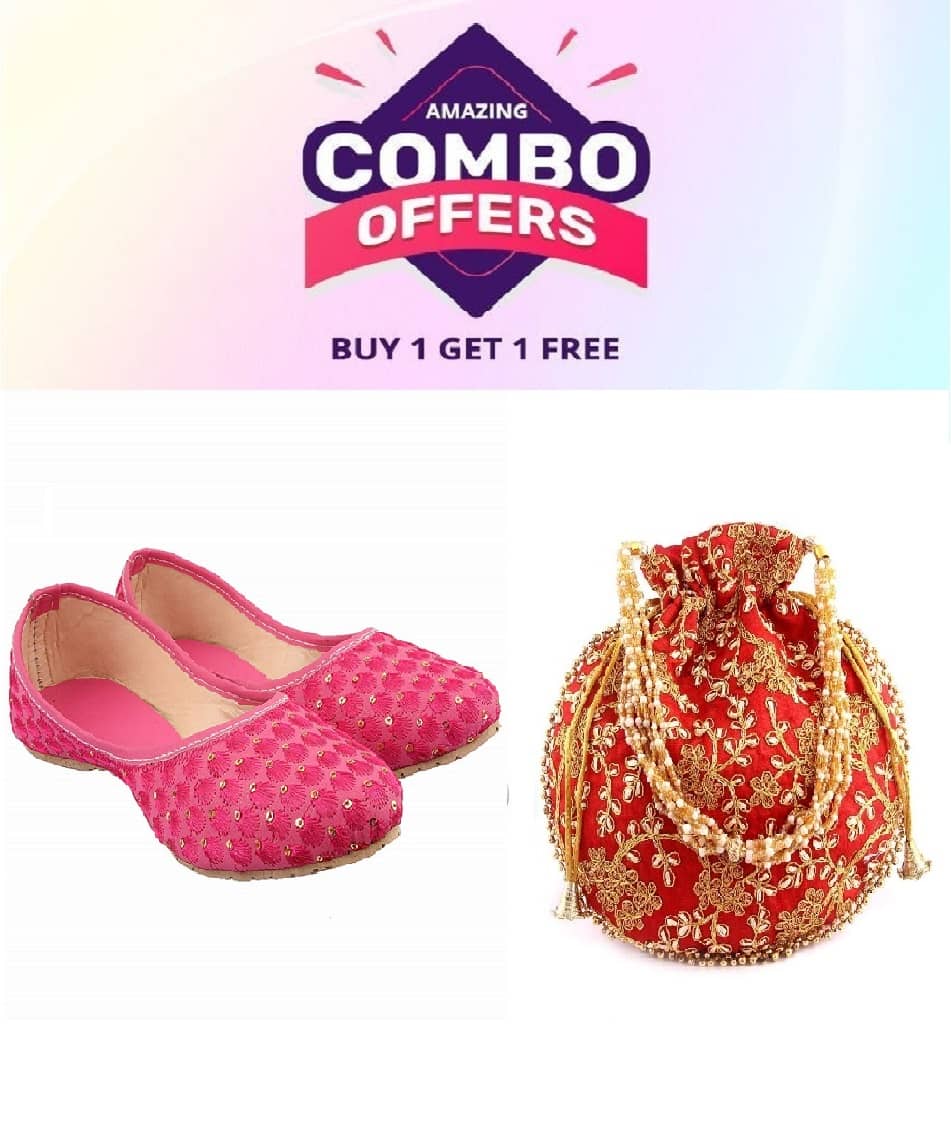 Anjaneya Creations Pink Women's Juttis - Ethnic Shoes | Buy online on ZillyBuy