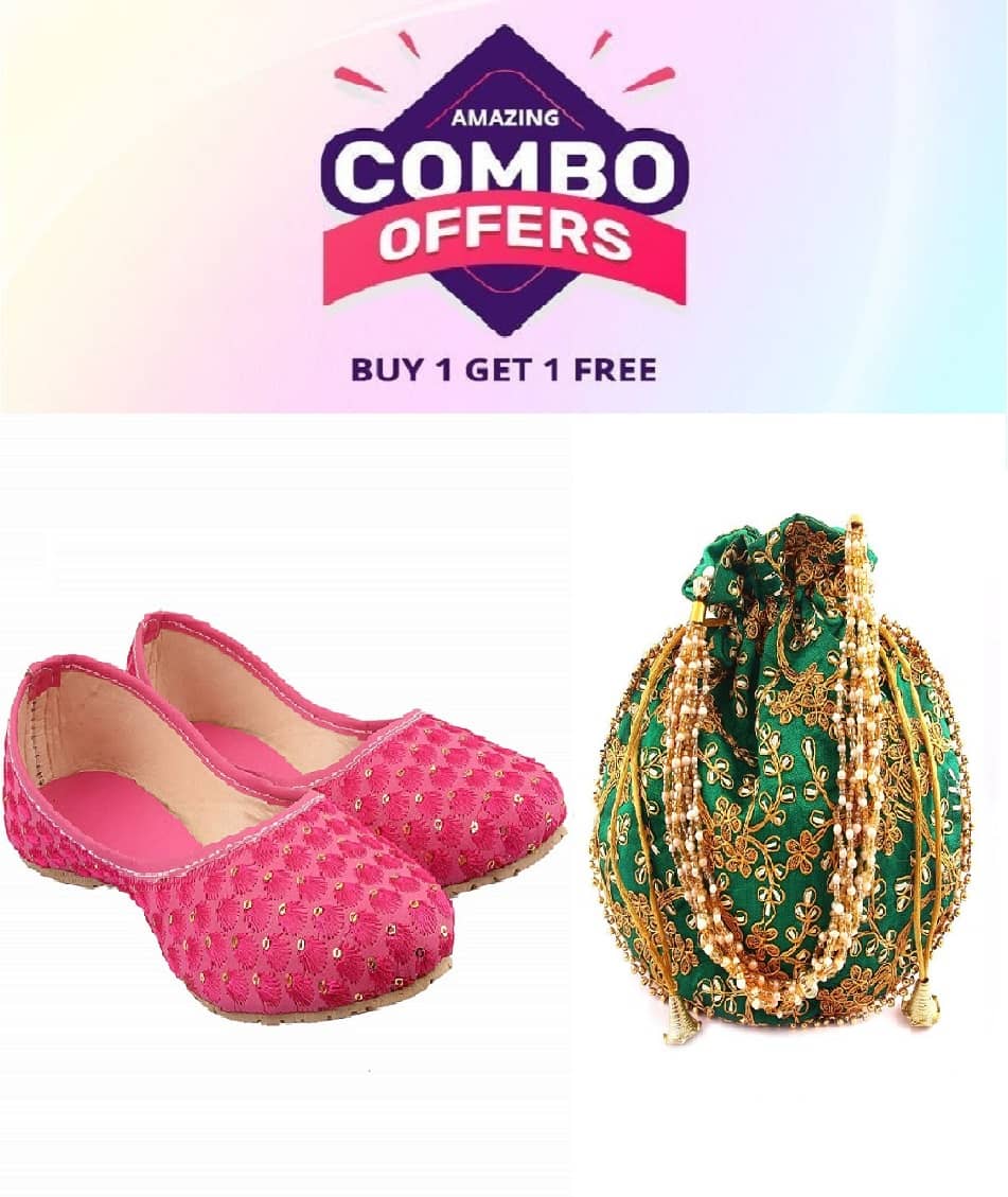 Anjaneya Creations Pink Women's Juttis - Ethnic Shoes | Buy online on ZillyBuy