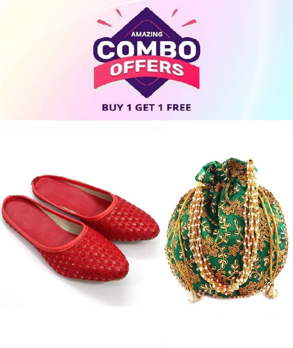     			Anjaneya Creations Red Women's Mules