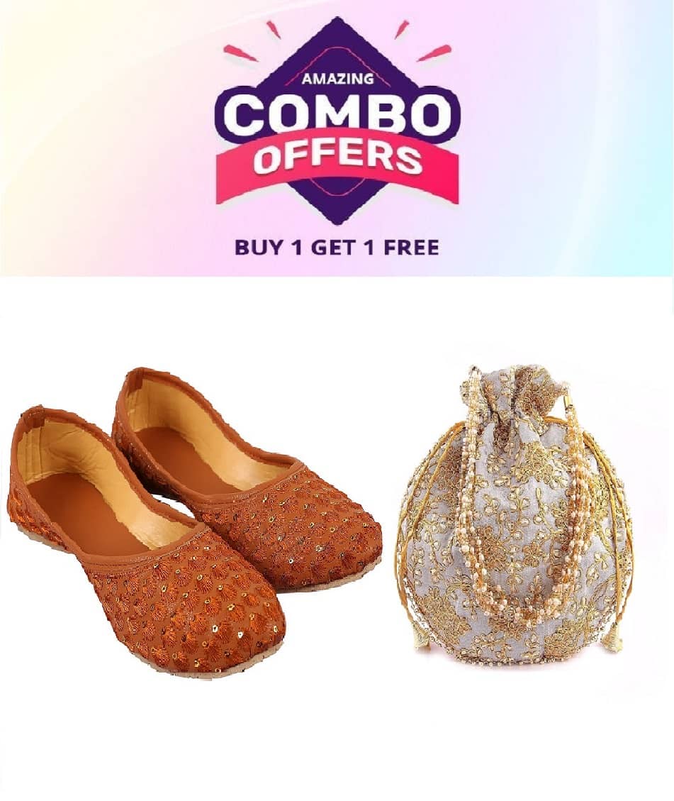Anjaneya Creations Tan Women's Juttis - Ethnic Shoes | Buy online on ZillyBuy