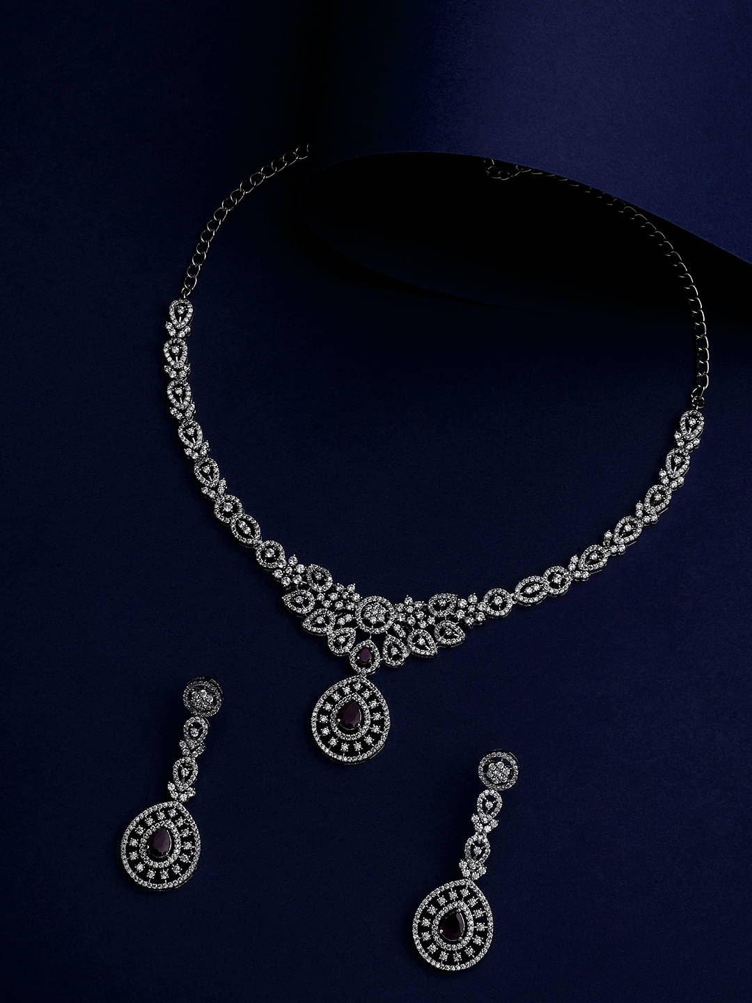 Asmitta Jewellery Silver Brass Necklace Set ( Pack of 1 ) Asmitta Jewellery Silver Brass Necklace Set ( Pack of 1 )