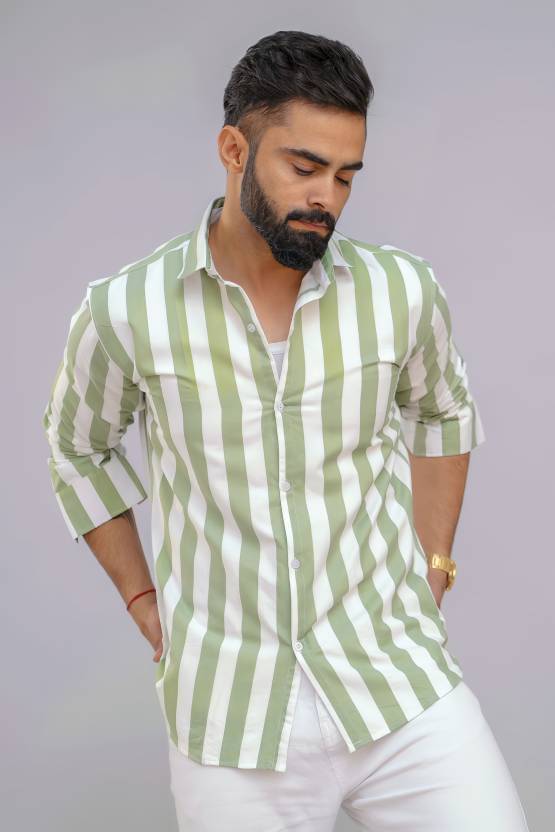     			BOUGHT FIRST Cotton Blend Regular Fit Full Sleeves Men's Formal Shirt - Green ( Pack of 1 )