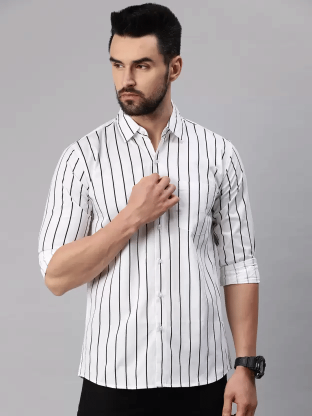 BOUGHT FIRST Cotton Blend Regular Fit Full Sleeves Men's Formal Shirt - Black ( Pack of 1 )