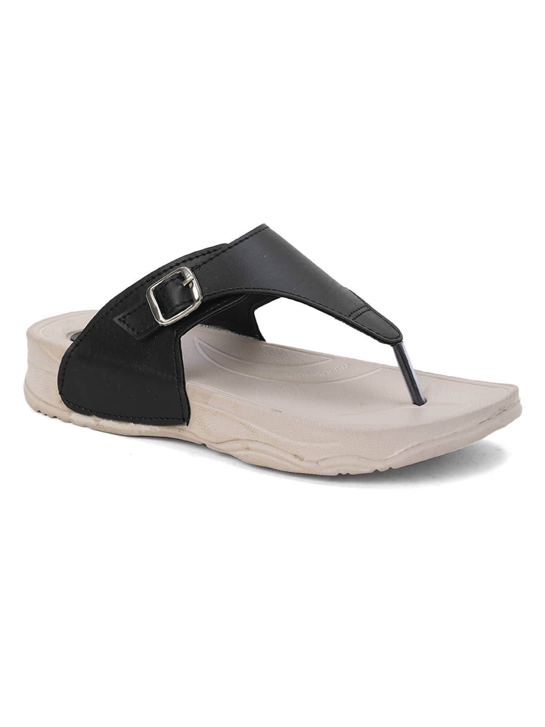Cozy Wear Black Women's Leather Slipper