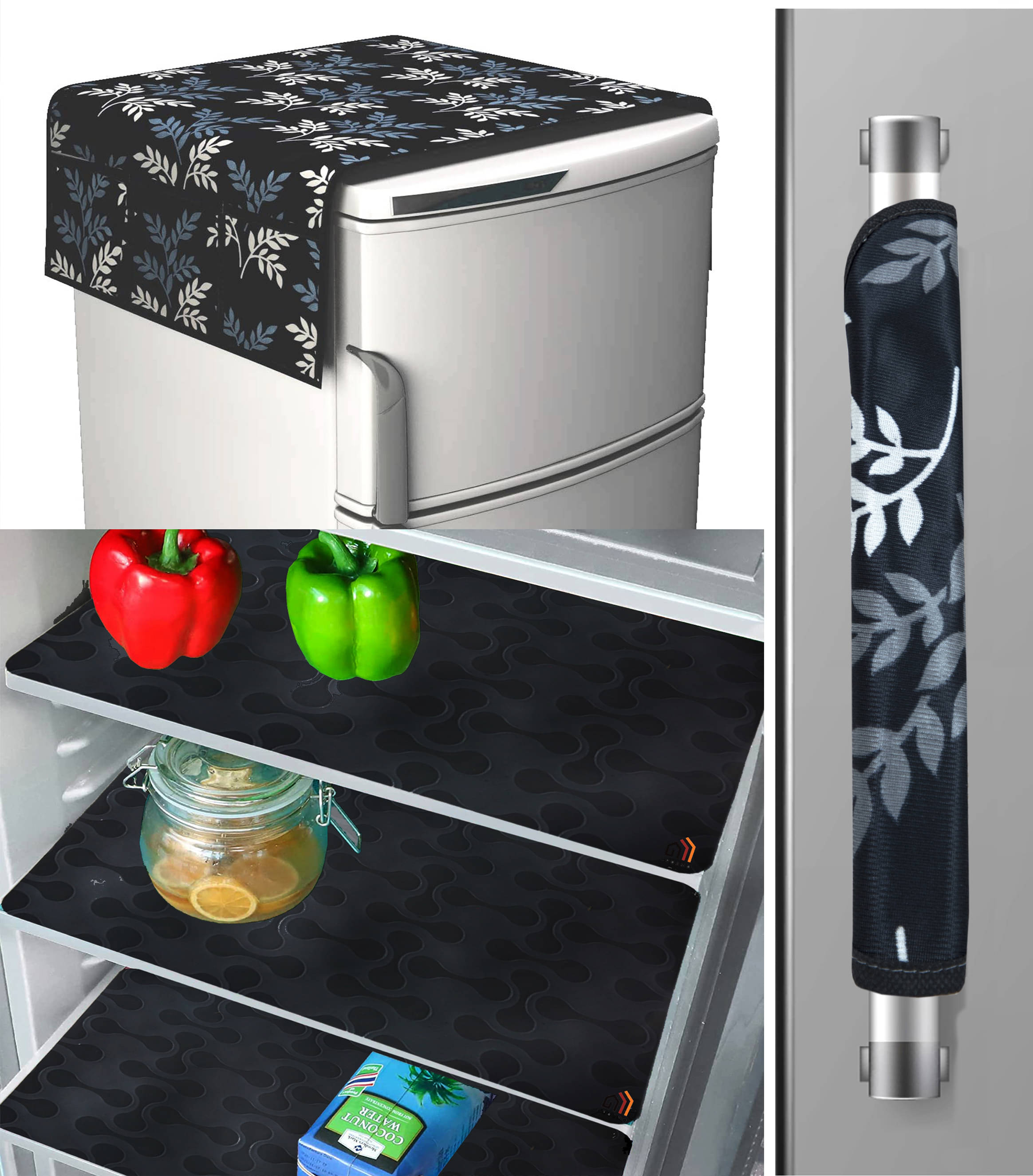 Crosmo Polyester Nature Fridge Mat & Cover ( 99 53 ) Pack of 5 - Multicolor Crosmo Polyester Nature Fridge Mat & Cover ( 99 53 ) Pack of 5 - Multicolor