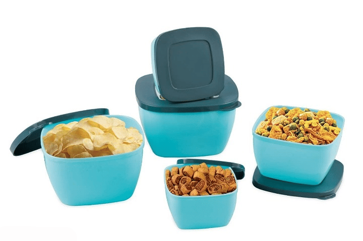 CrossPan Premium 5Pcs Plastic Pink Food Container ( Set of 1 )