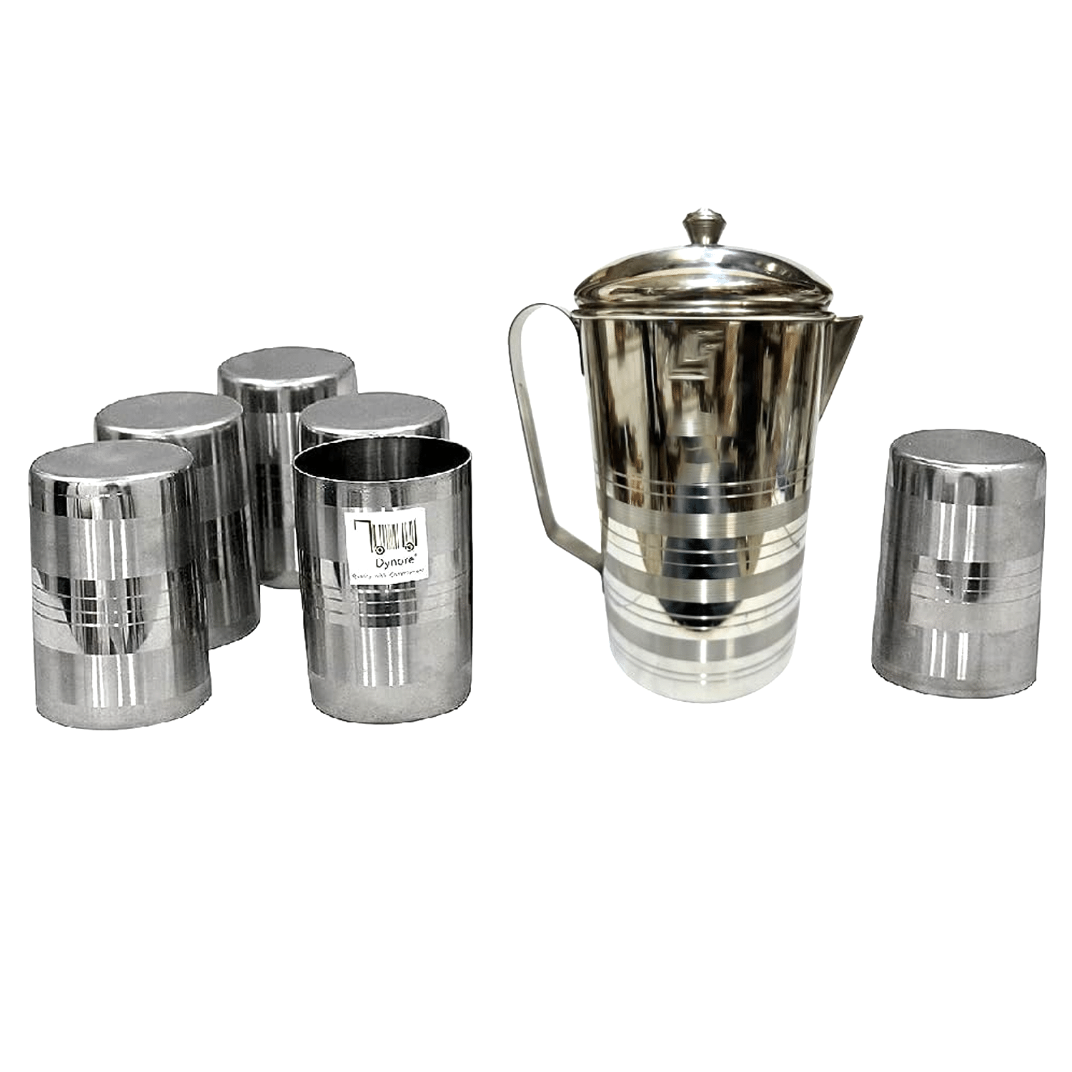     			Dynore 6 Glass and 1 Jug Stainless Steel Jug and Glass Combo 2000 mL Silver