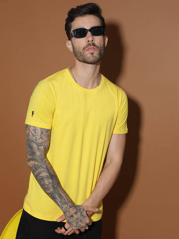 EPPE Pack of 1 Cotton Regular Fit Men's T-Shirt ( Yellow ) EPPE Pack of 1 Cotton Regular Fit Men's T-Shirt ( Yellow )