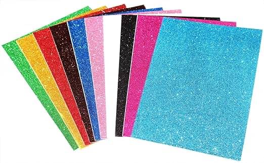     			Eclet A4-10 Sheet Glitter Sheets Non Adhesive (A4 Size) Art & Craft Glitter Sheet Paper(Colour Sheet) for Craft,Multicolor