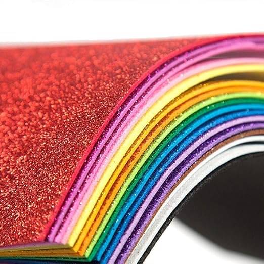     			Eclet A4 Glitter Foam Sheet Sparkles (self Adhesive) 2 mm Thick 10 Different Color, for Art & Craft