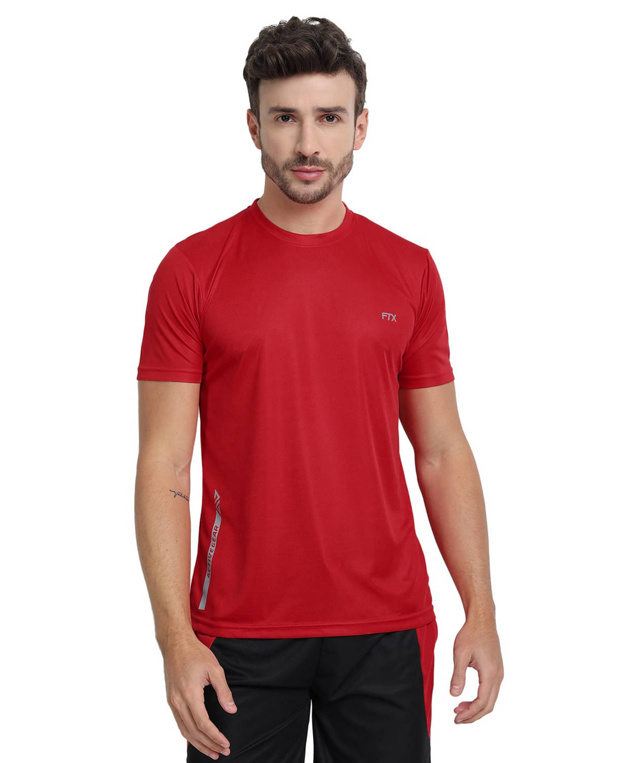 FTX Pack of 1 Polyester Regular Fit Men's T-Shirt ( Red )     			FTX Pack of 1 Polyester Regular Fit Men's T-Shirt ( Red )