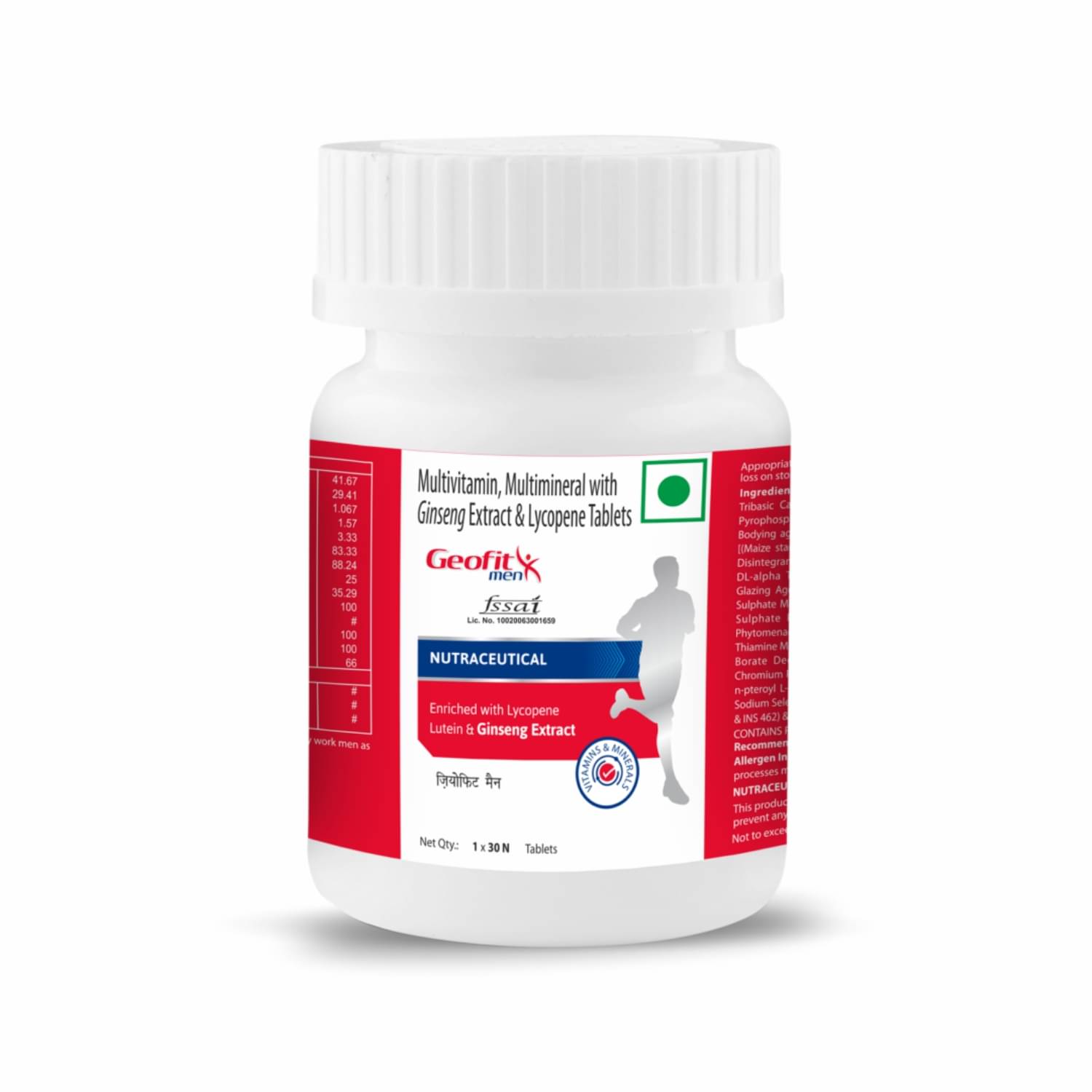     			GEOFIT Multivitamins Tablets for Men, Essential Nutrients for Immunity & Overall Wellness (30 pcs)