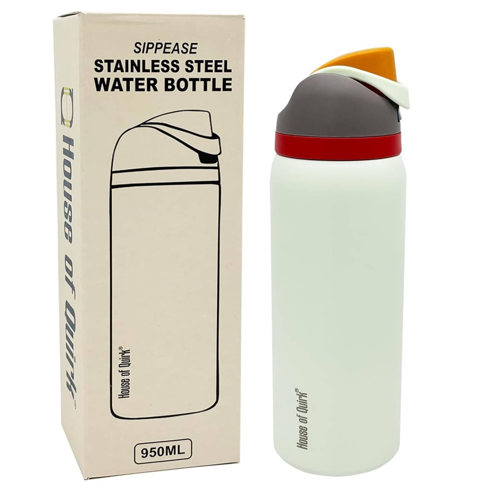 House of Quirk Sippease Insulated Stainless Steel Water Bottle with Straw for Sports and Travel BPA-Free 950ML House of Quirk Sippease Insulated Stainless Steel Water Bottle with Straw for Sports and Travel BPA-Free 950ML