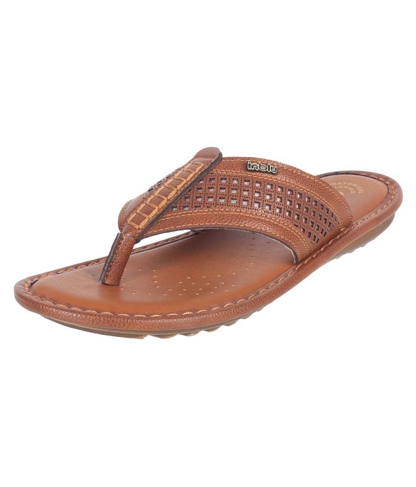     			Inblu Tan Men's Thong Flip Flop