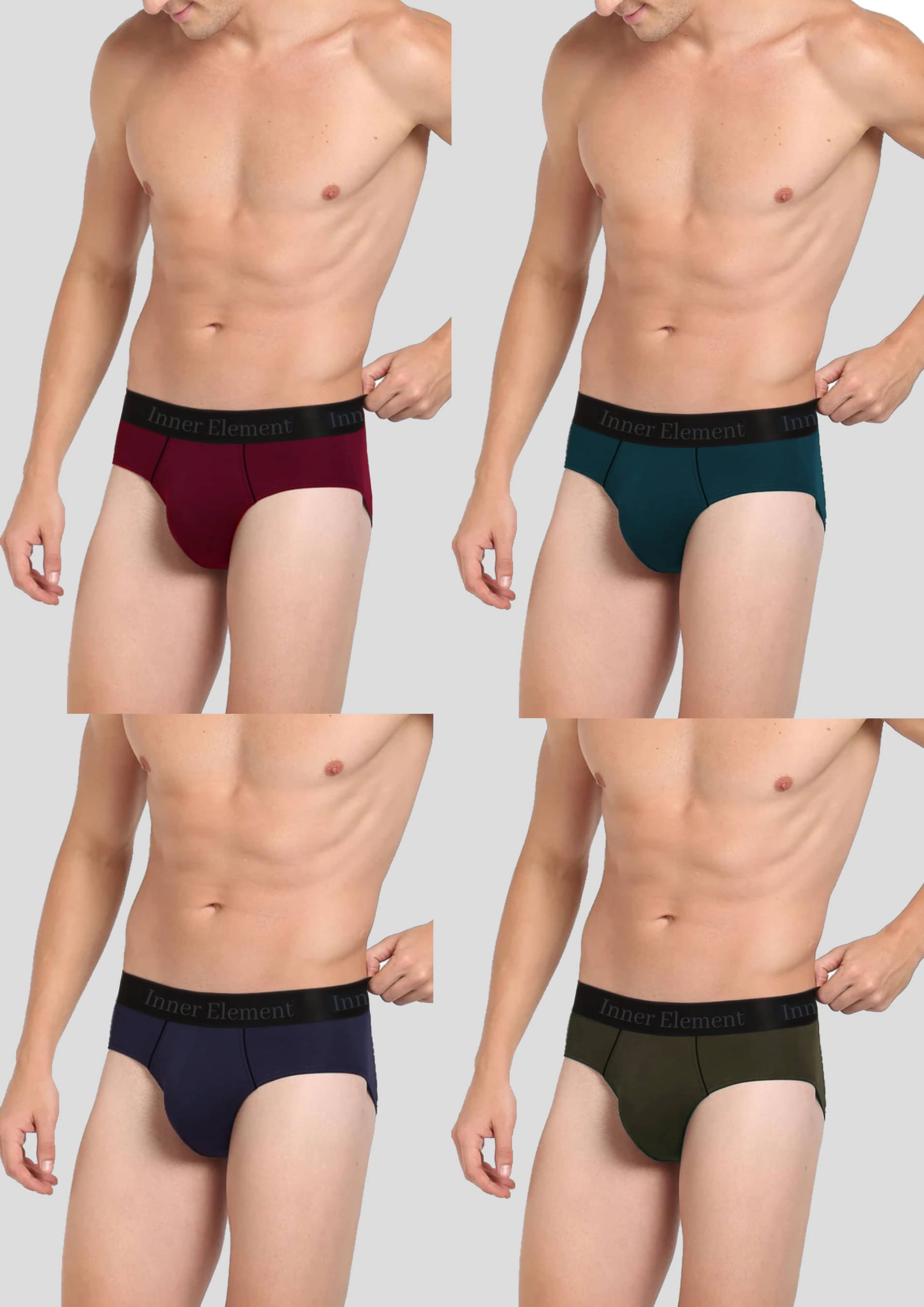 Inner Element Pack of 4 Cotton Briefs For Men's ( Multicolor ) Inner Element Pack of 4 Cotton Briefs For Men's ( Multicolor )