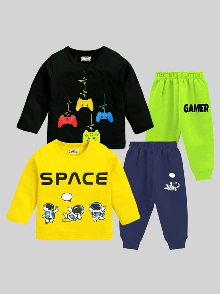     			Kuchipoo Pack of 2 Boys Cotton Blend T-Shirt & Trouser ( Multicolor6 )