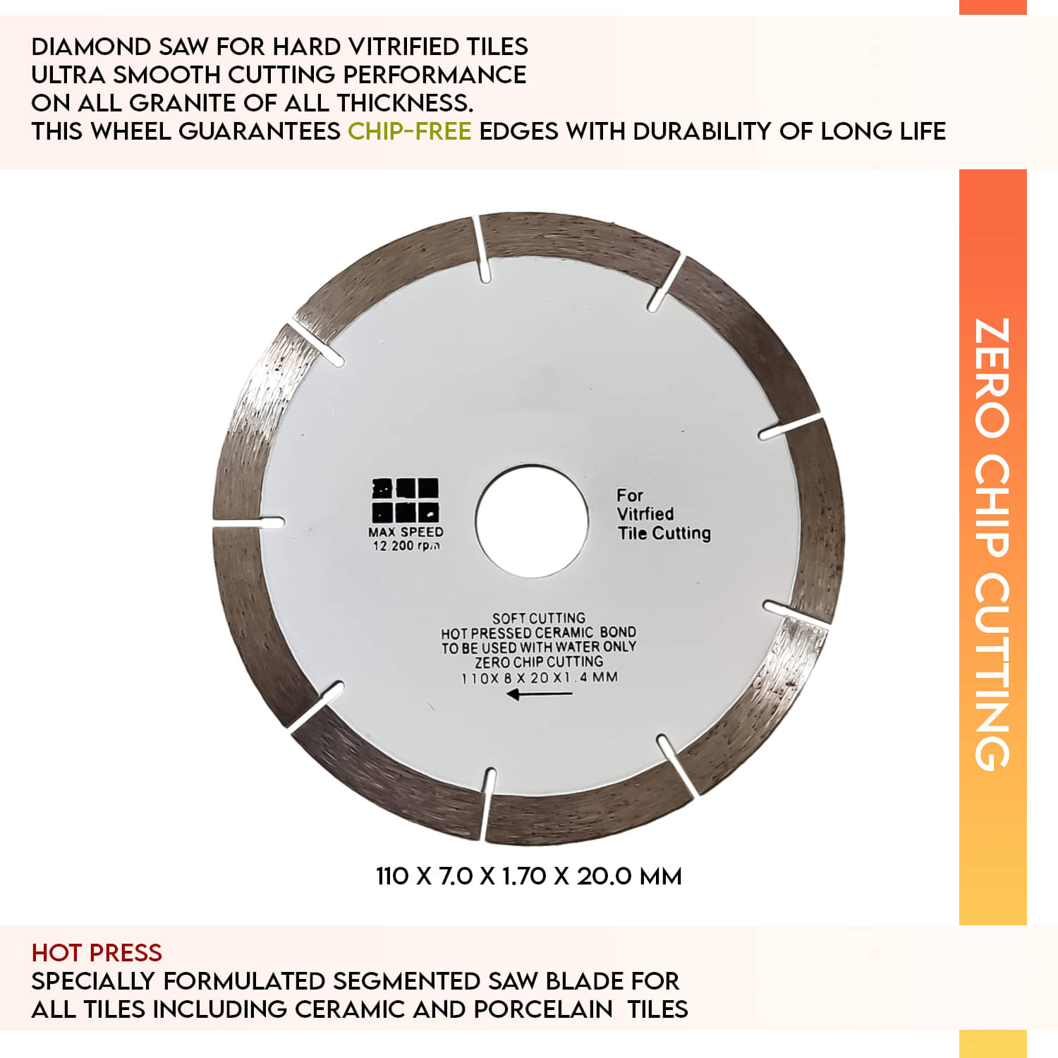 LXMI High Grade 4 inch(110mm) Zero Chipping Diamond Saw Blade Tile-Marble-Metal - Laxmi Sales 0 Metal-Cutting & Chop Saw LXMI High Grade 4 inch(110mm) Zero Chipping Diamond Saw Blade Tile-Marble-Metal - Laxmi Sales 0 Metal-Cutting & Chop Saw