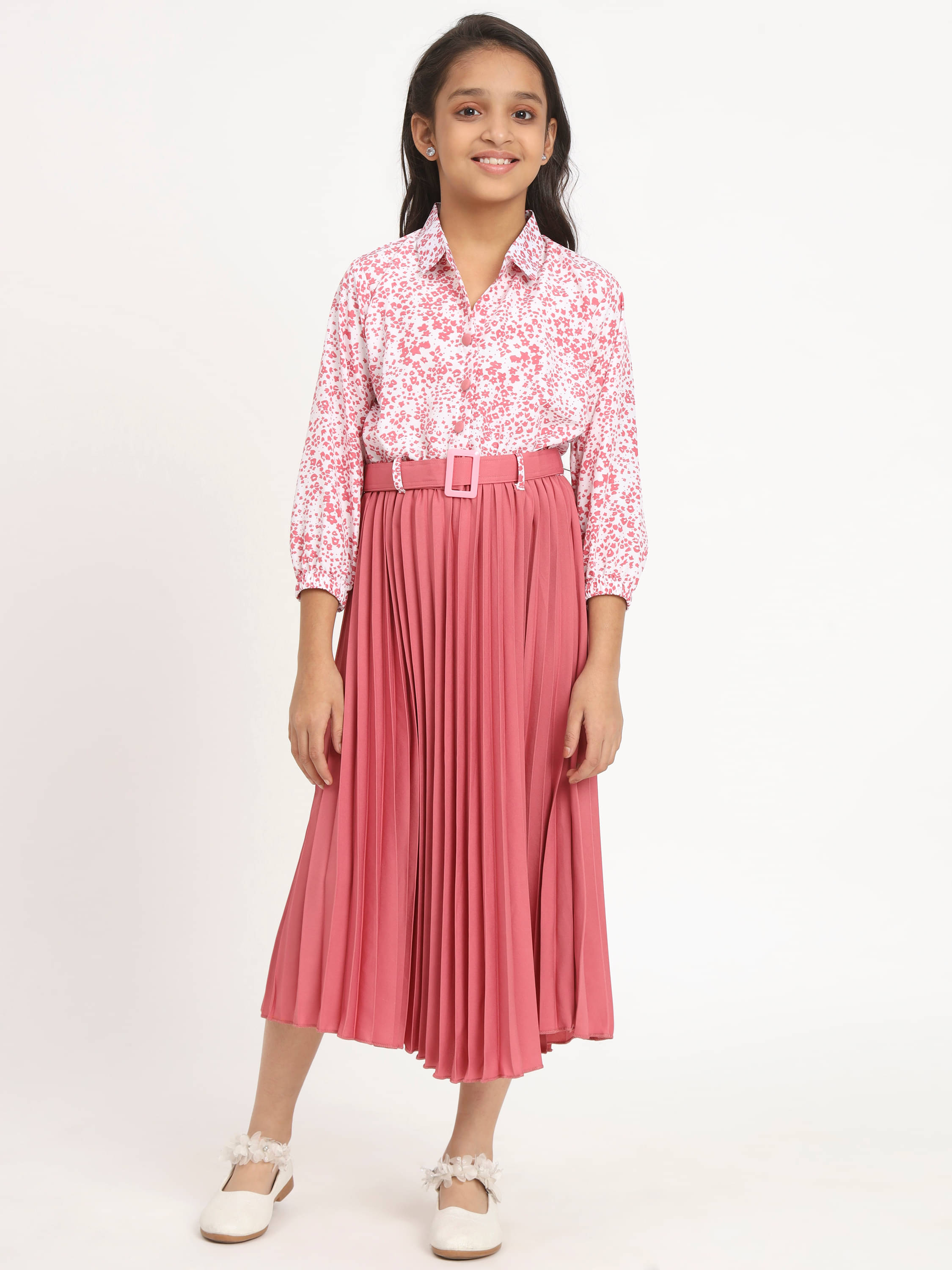 OTABU Rayon Fit And Flare Dress For Girls ( Pack of 1 , Pink ) OTABU Rayon Fit And Flare Dress For Girls ( Pack of 1 , Pink )