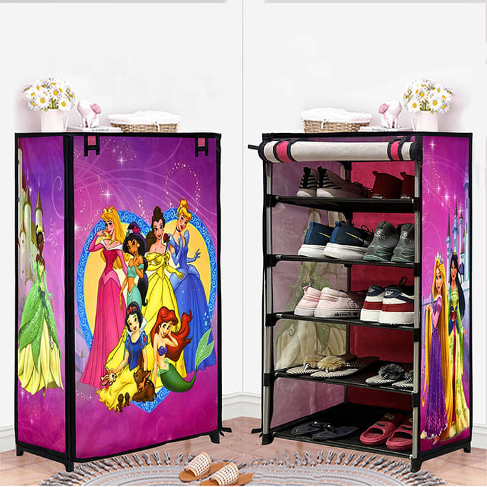 RMERCHANTS 5 Layer Metal Shoe Rack Stand with Print Cover Shoe Organiser for Home & Office (Pink) RMERCHANTS 5 Layer Metal Shoe Rack Stand with Print Cover Shoe Organiser for Home & Office (Pink)