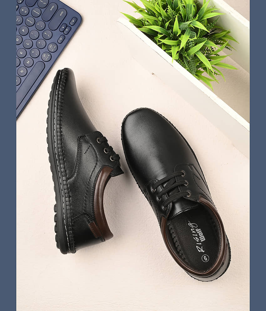 Rising Wolf Black Men's Derby Formal Shoes - Formal Shoes | Buy online on ZillyBuy