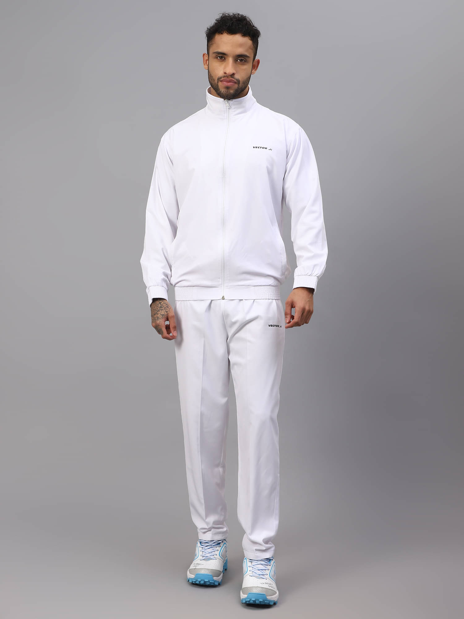    			Vector X White Polyester Regular Fit Solid Men's Sports Tracksuit ( Pack of 2 )