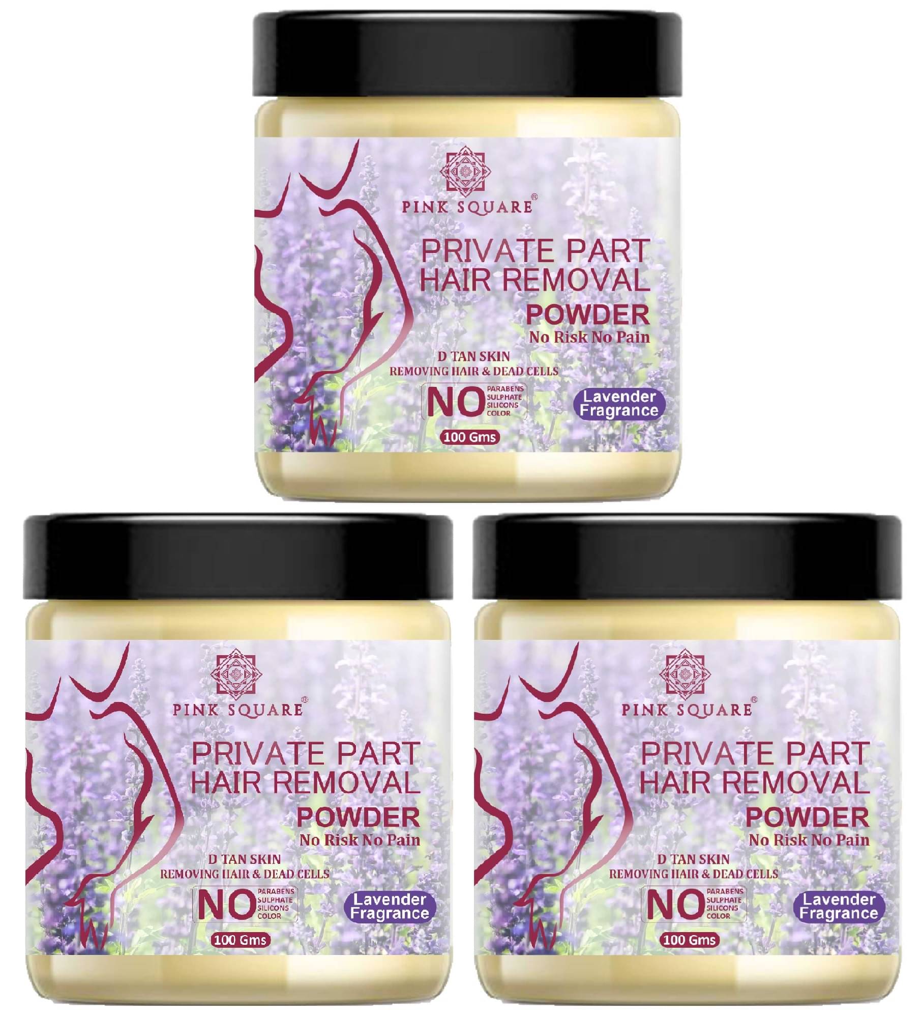 pink square Natural Hair Removal Powder for Men & Women 300 ( Pack of 3 ) pink square Natural Hair Removal Powder for Men & Women 300 ( Pack of 3 )
