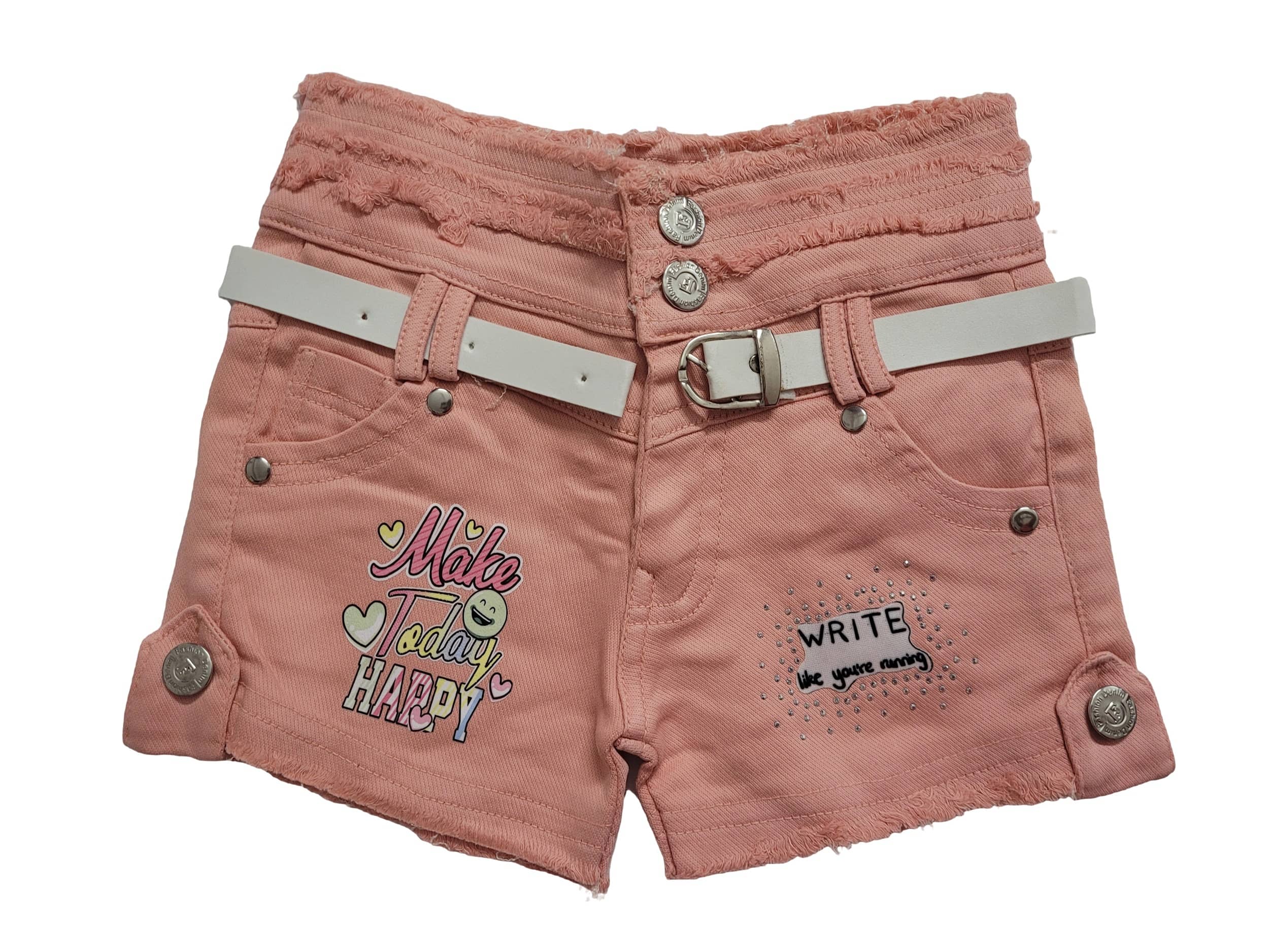 Arshia Fashions Pack of 1 Girls Denim Hot Pants ( Peach ) - Shorts | Buy online on ZillyBuy