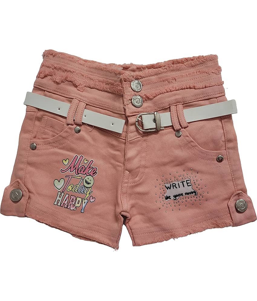 Arshia Fashions Pack of 1 Girls Denim Hot Pants ( Peach ) - Shorts | Buy online on ZillyBuy