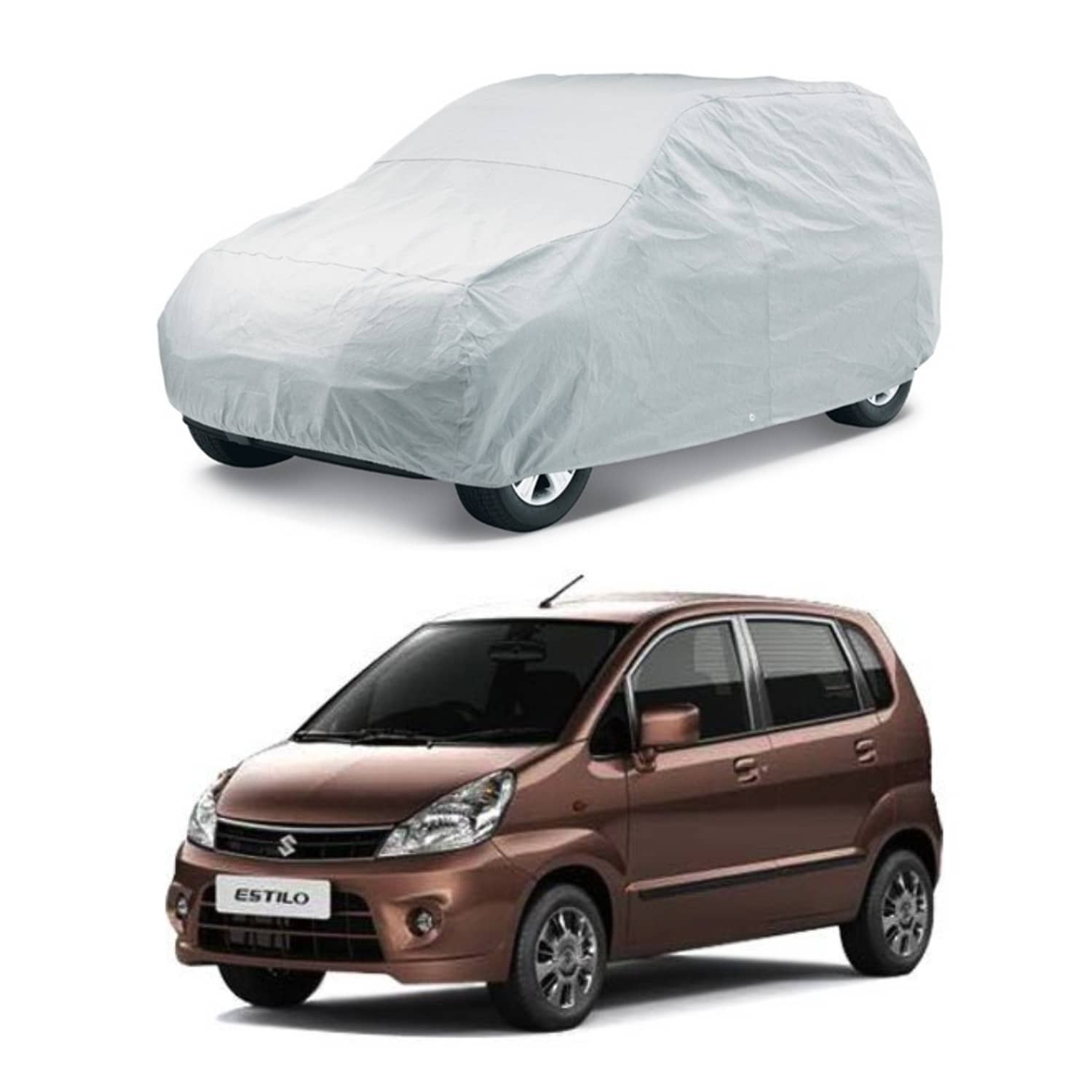 CARNEST Car Body Cover for Maruti Suzuki Zen Estilo (2009-2014) Without Mirror Pocket ( Pack of 1 ) , Silver