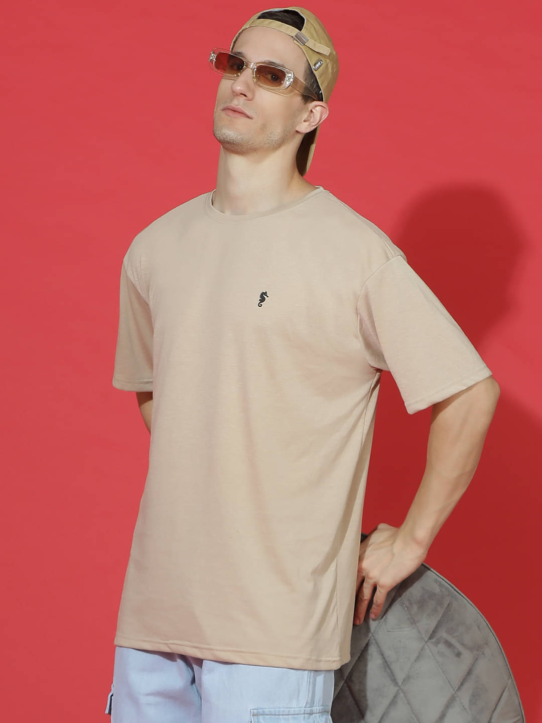     			EPPE Pack of 1 Cotton Blend Oversized Fit Men's T-Shirt ( Beige )