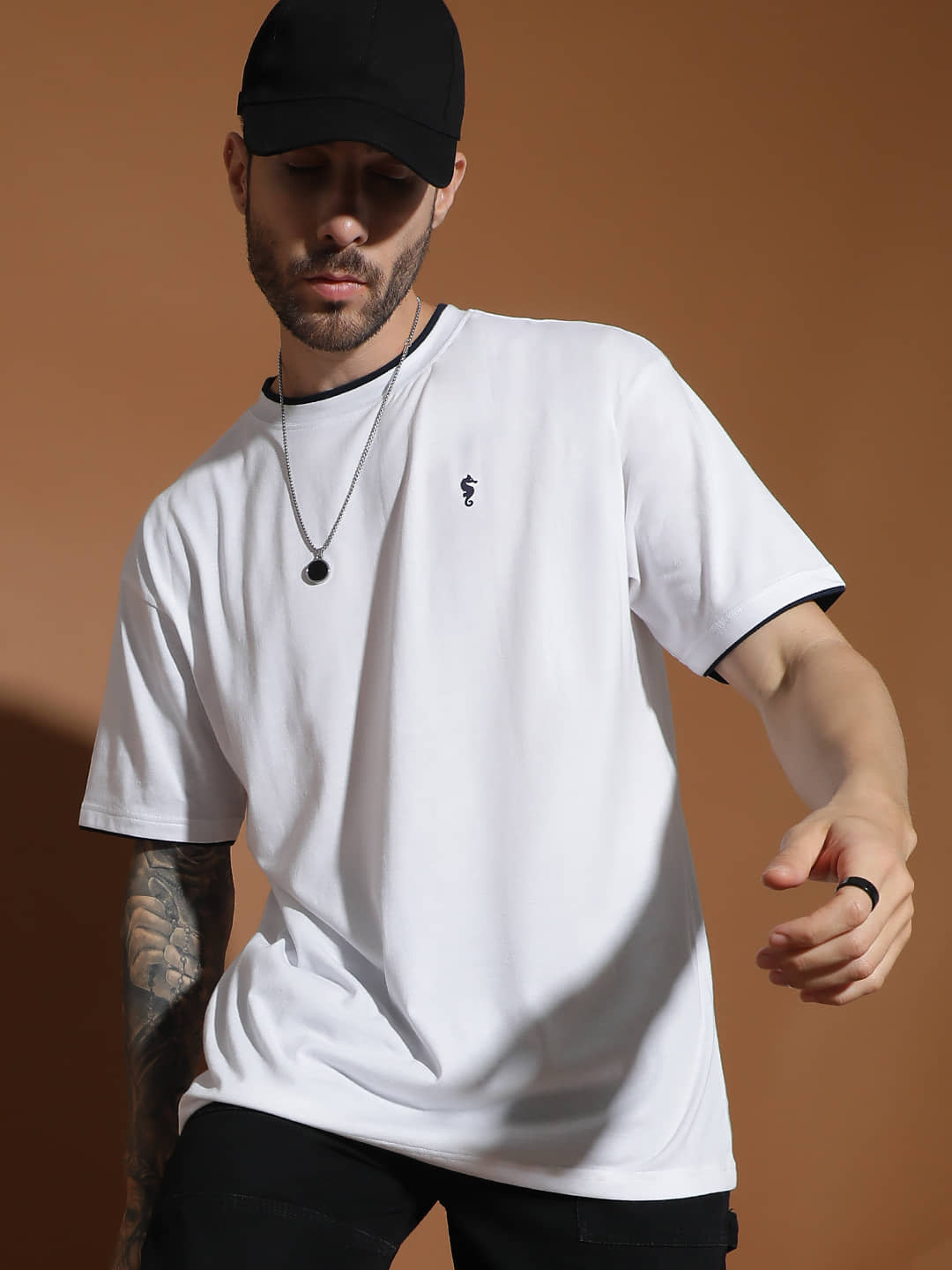 EPPE Pack of 1 Cotton Oversized Fit Men's T-Shirt ( White )