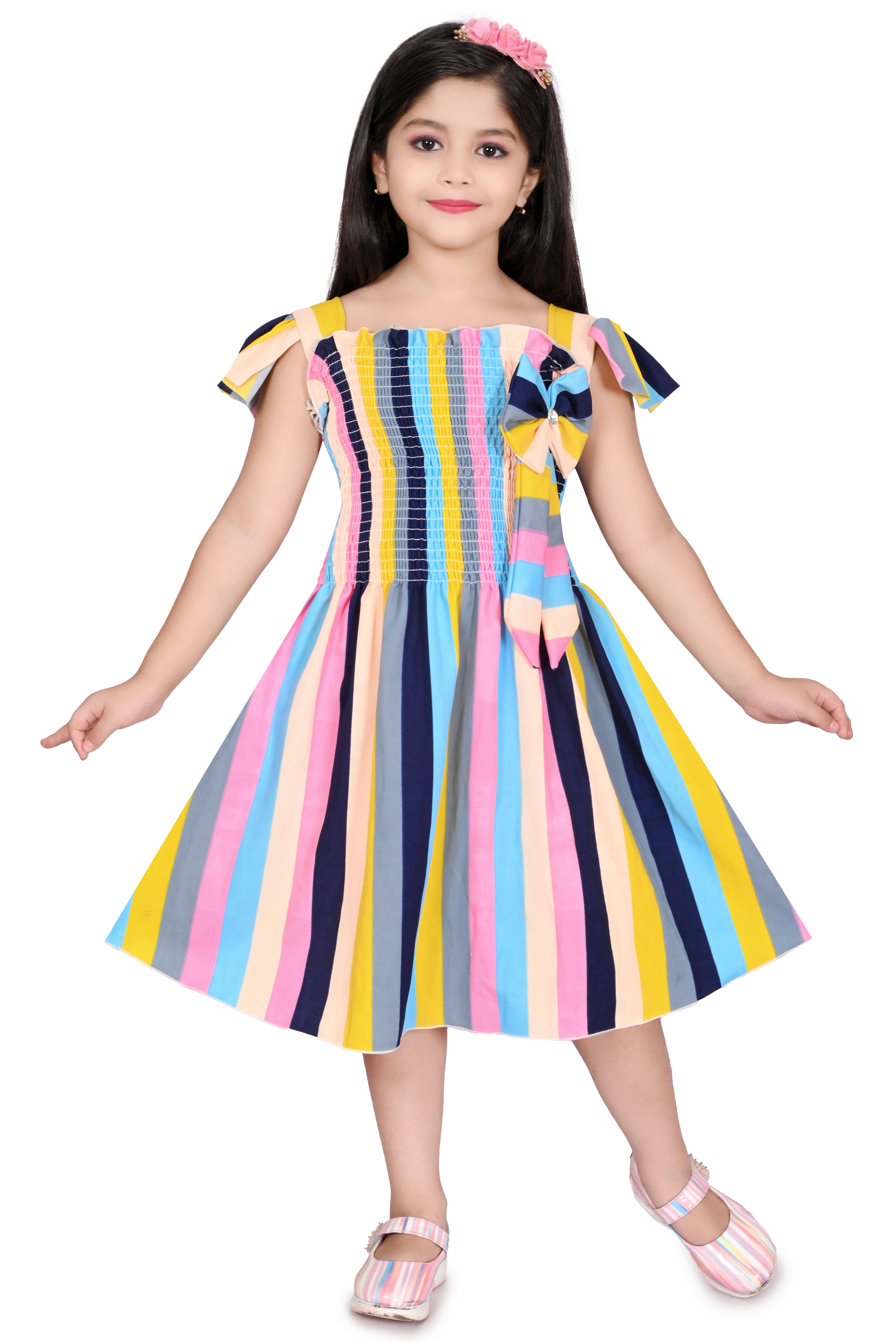 Eva And Ali Pack of 1 Baby Girls Cotton Blend Frock ( Multi )