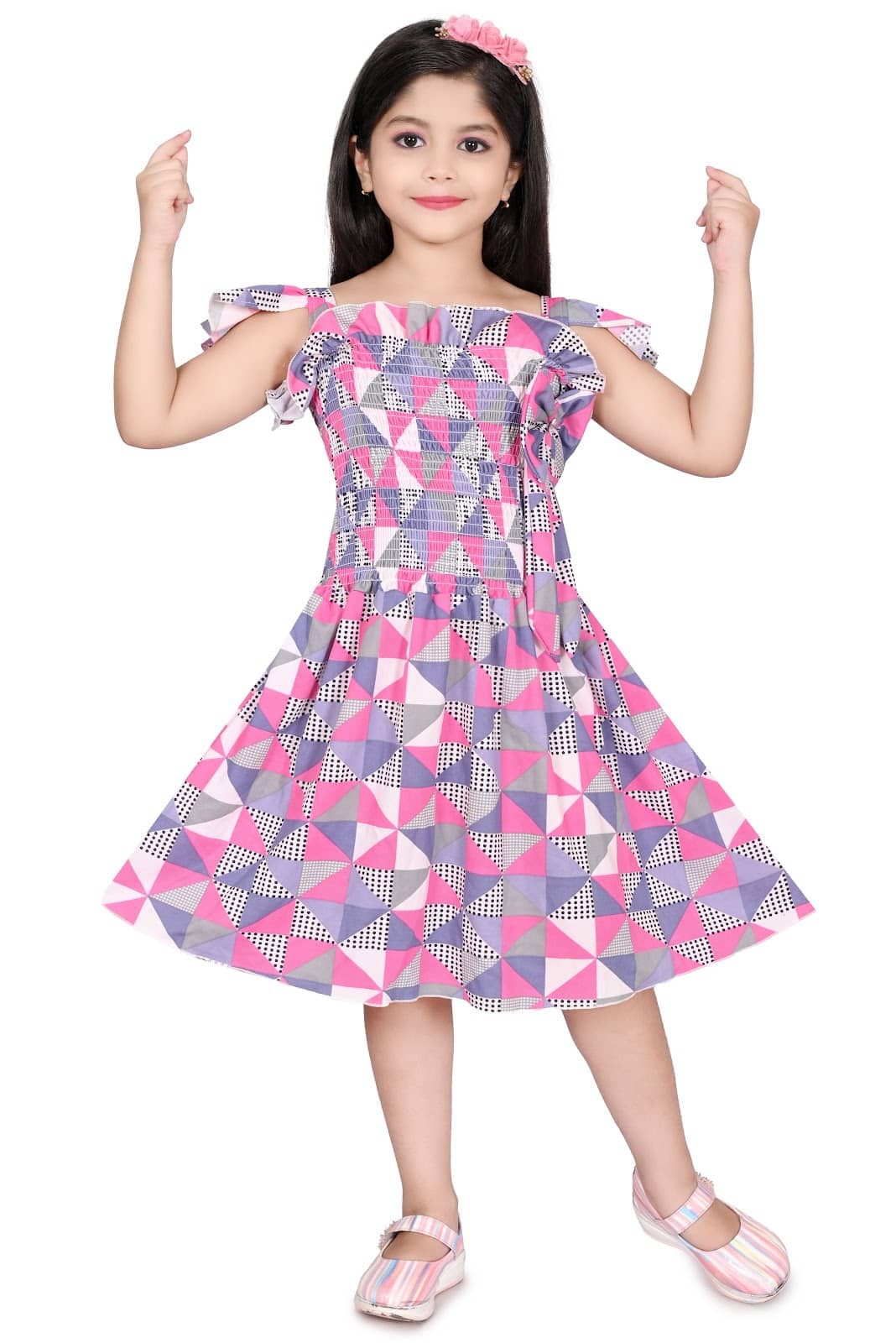 Eva And Ali Pack of 1 Baby Girls Cotton Blend Frock ( Multi )