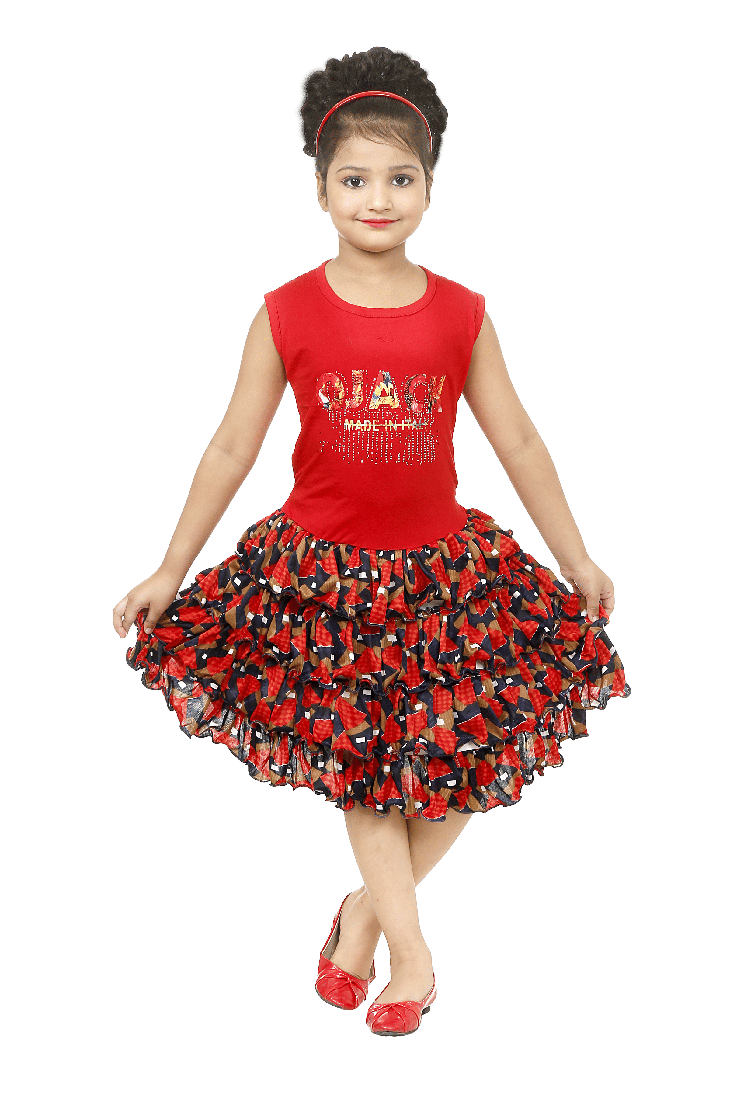 Eva And Ali Pack of 1 Baby Girls Cotton Blend Frock ( Red )