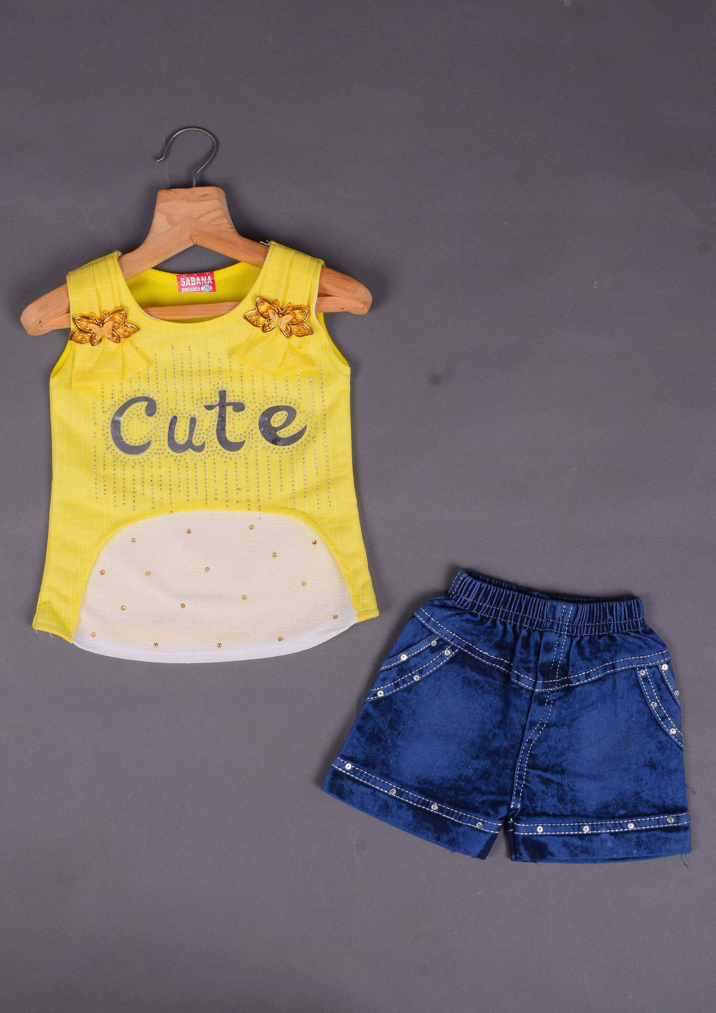     			Eva And Ali Pack of 1 Baby Girls Cotton Blend Top & Shorts ( Yellow )
