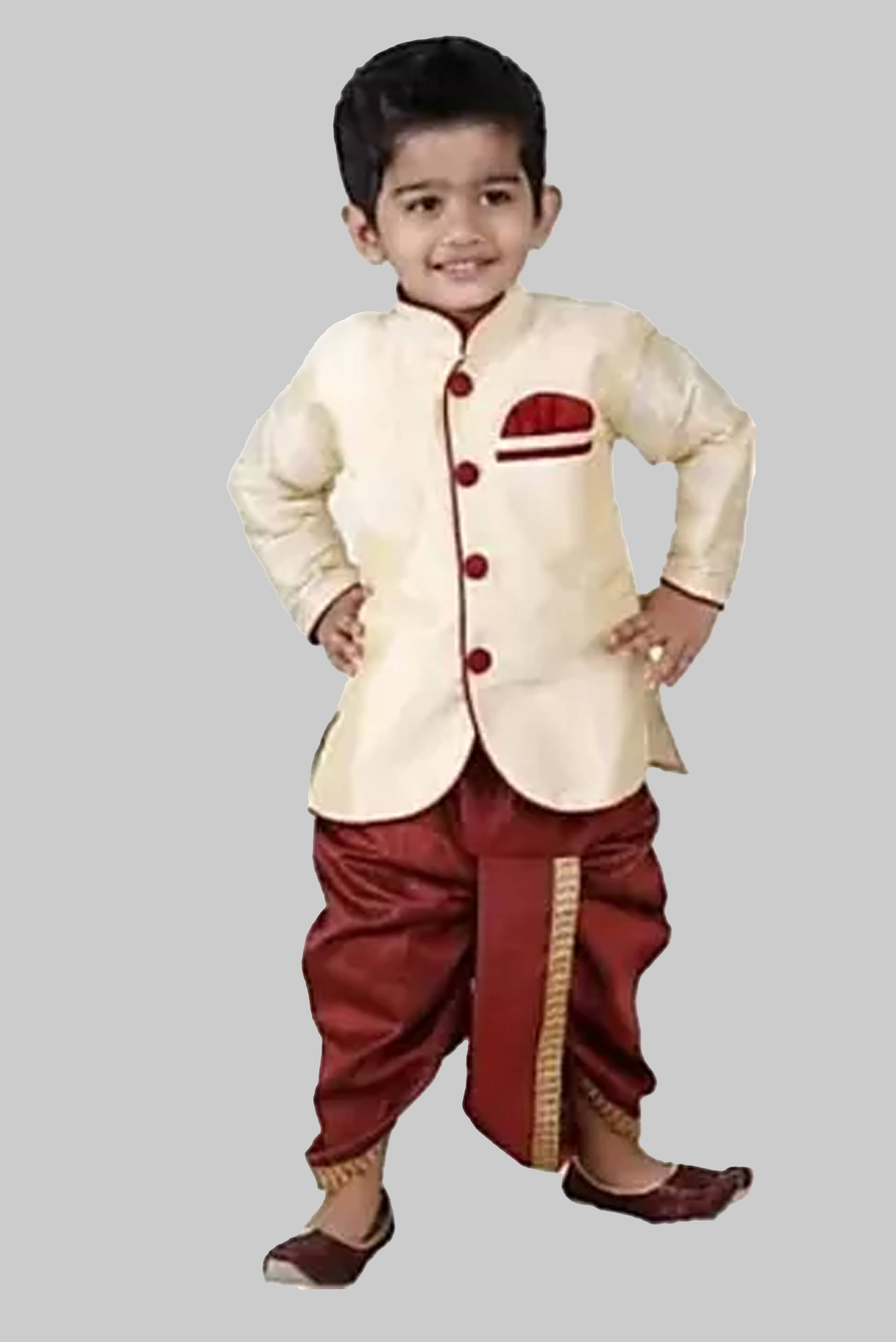 Eva And Ali Baby Boys Cotton Blend Kurta Pyjama ( Beige ) - Kurtas & Kurta Sets | Buy online on ZillyBuy