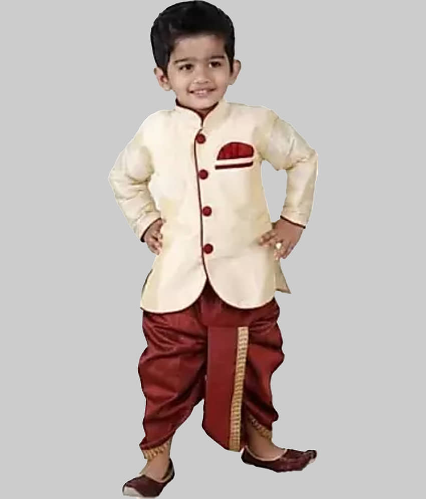 Eva And Ali Baby Boys Cotton Blend Kurta Pyjama ( Beige ) - Kurtas & Kurta Sets | Buy online on ZillyBuy