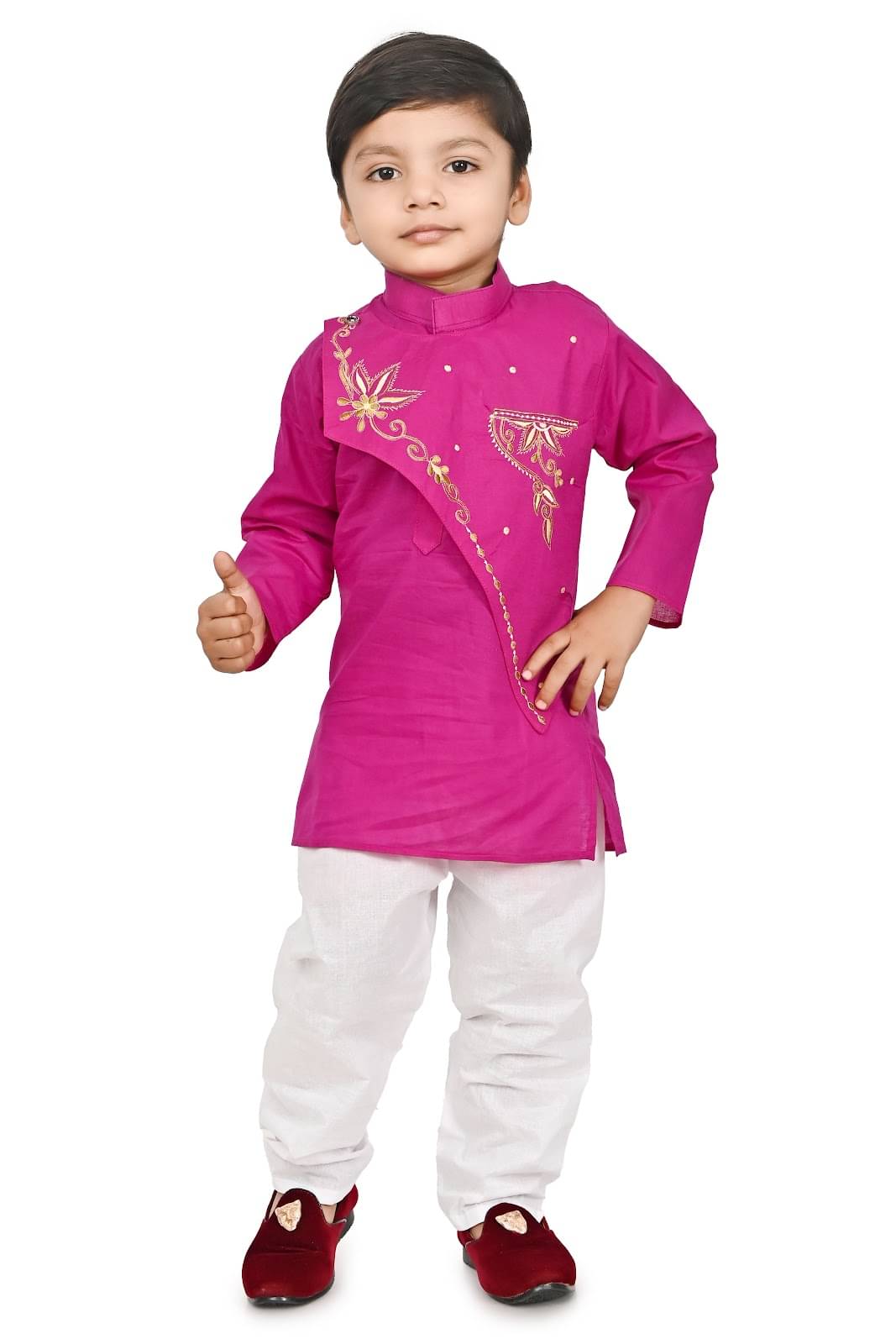     			Eva And Ali Baby Boys Cotton Blend Kurta Pyjama ( Pink )