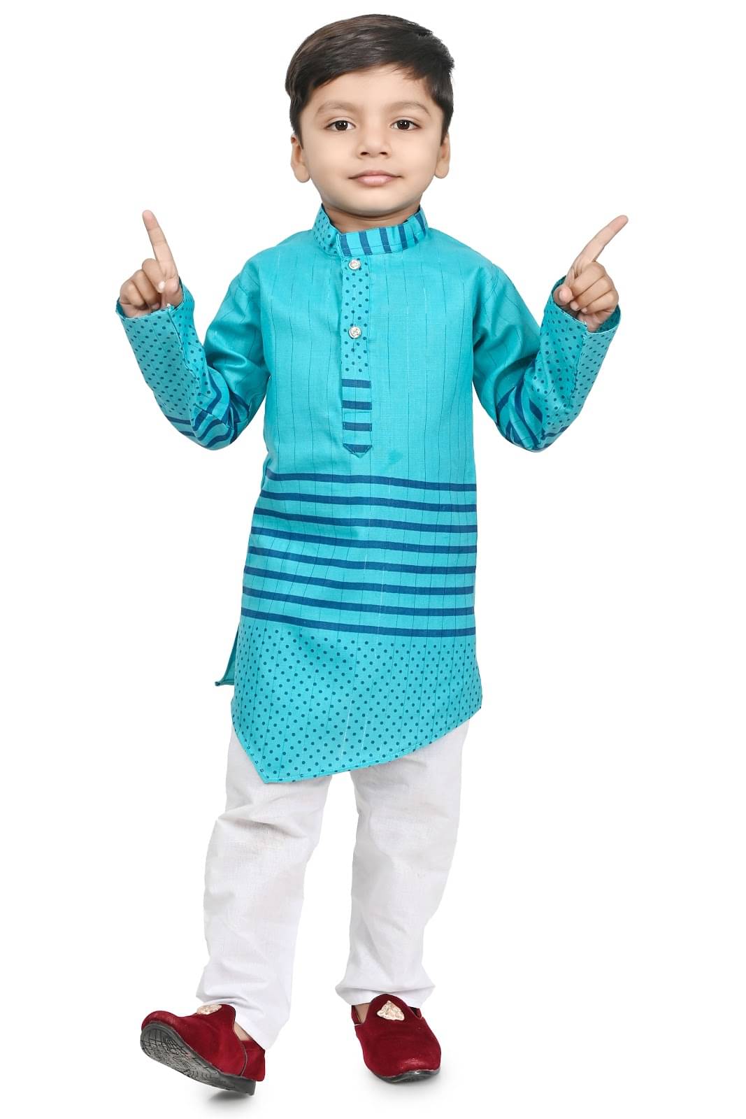     			Eva and Ali Sky Blue Kurta Pyjama