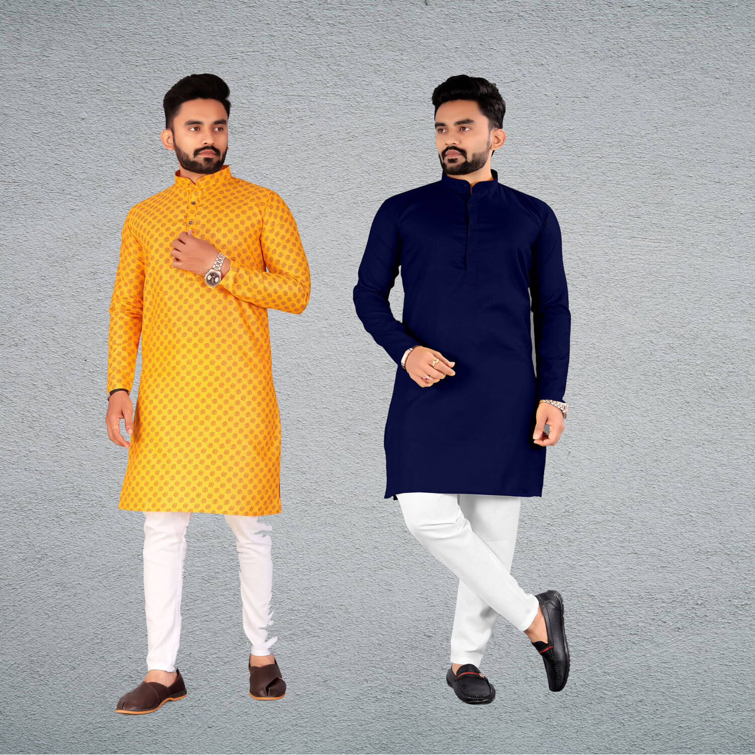 FRELURO Muticolor Cotton Blend Men's Regular Kurta ( Pack of 2 ) FRELURO Muticolor Cotton Blend Men's Regular Kurta ( Pack of 2 )