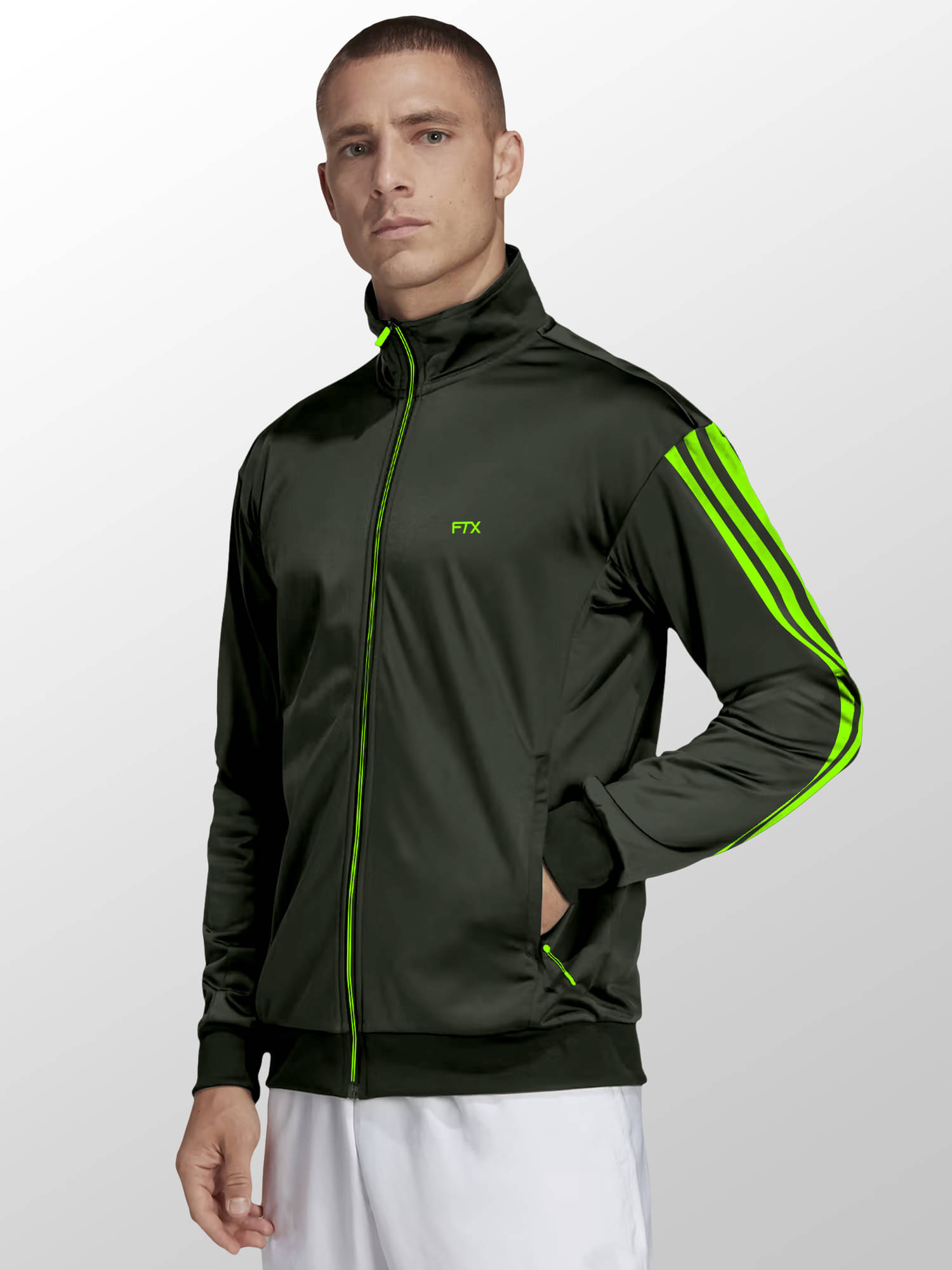 FTX Lycra Men's Casual Jacket - Olive ( Pack of 1 ) FTX Lycra Men's Casual Jacket - Olive ( Pack of 1 )